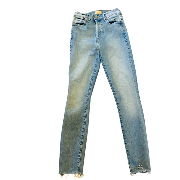 MOTHER Denim The Stunner Ankle Fray in California Cruiser High Rise Skinny 23 - Picture 6 of 12